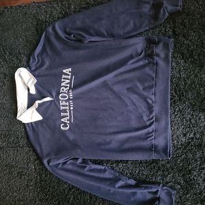 Large long sleeve navy blue collared Romwe shirt